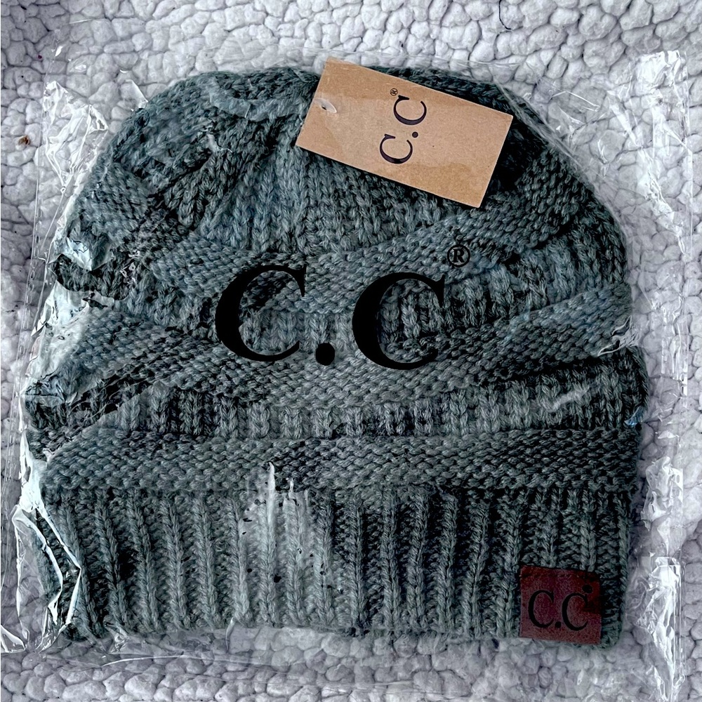 NWT C.C Beanie, Dusty Grey, New With Tags In Original Packaging